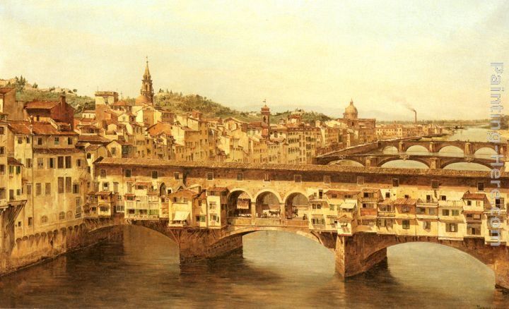 Antonietta Brandeis View Of The Ponte Vecchio, Florence